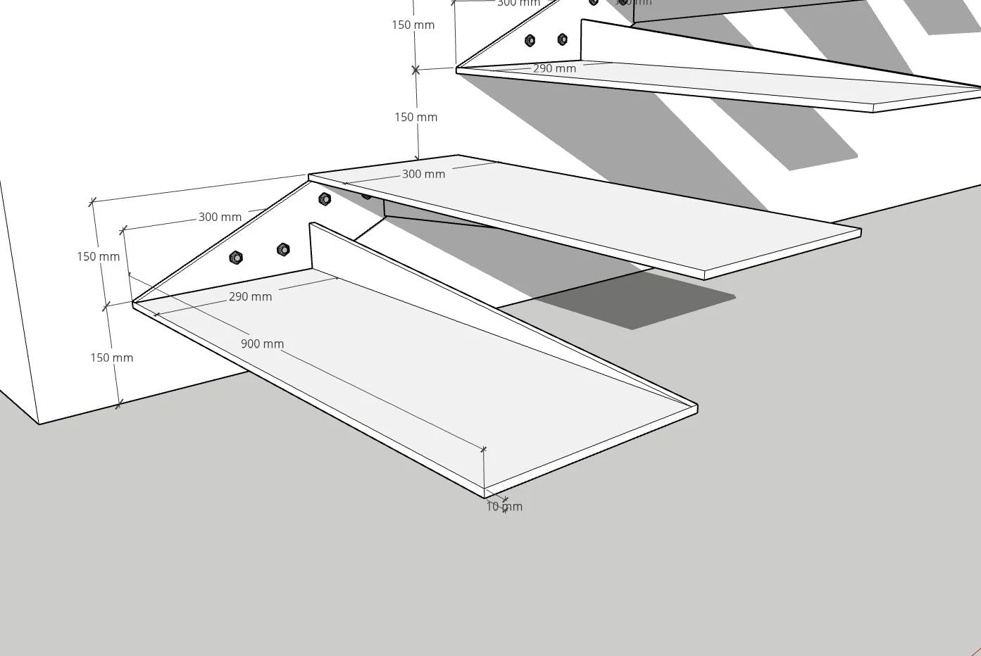 Treppenstufe Schwebetreppe Kragarmtreppe Stahltreppe