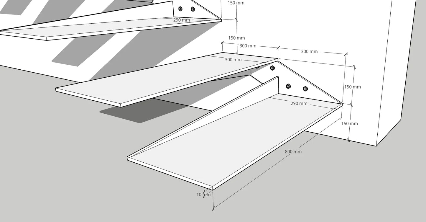 Treppenstufe Schwebetreppe Kragarmtreppe Stahltreppe